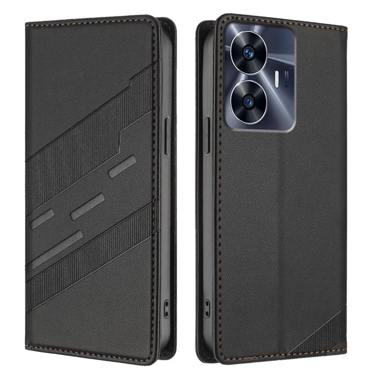 For Realme C55 Embossed Multi-functional Wallet Retro Leather Phone Case