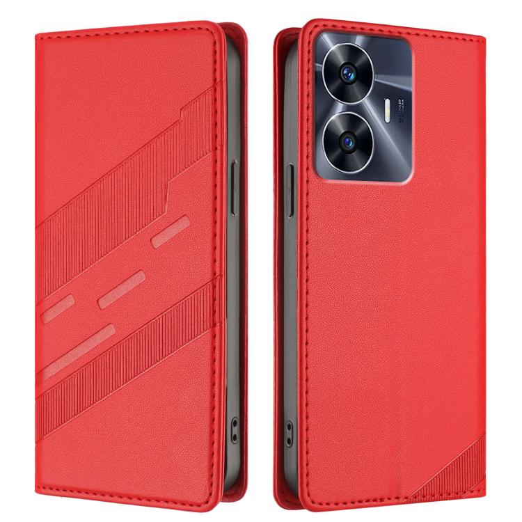 For Realme C55 Embossed Multi-functional Wallet Retro Leather Phone Case
