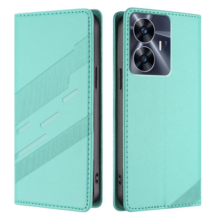 For Realme C55 Embossed Multi-functional Wallet Retro Leather Phone Case