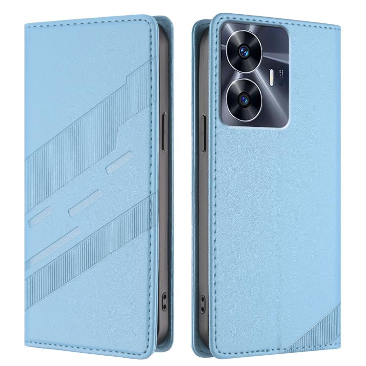 For Realme C55 Embossed Multi-functional Wallet Retro Leather Phone Case
