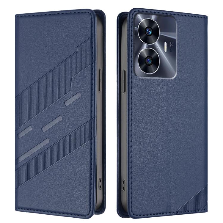 For Realme C55 Embossed Multi-functional Wallet Retro Leather Phone Case