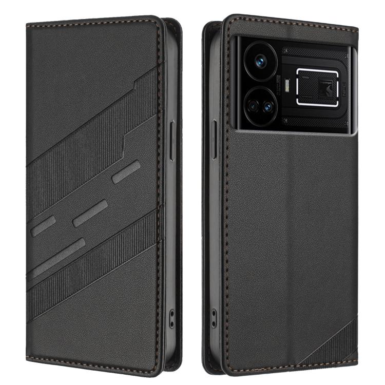 For Realme GT5 Embossed Multi-functional Wallet Retro Leather Phone Case