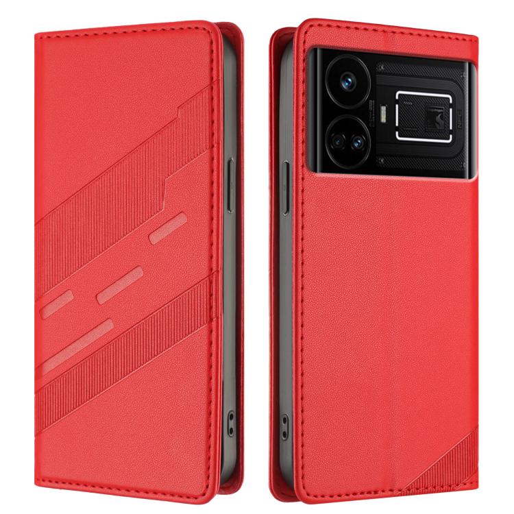 For Realme GT5 Embossed Multi-functional Wallet Retro Leather Phone Case