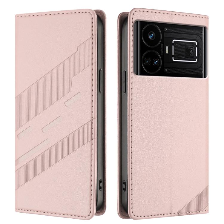 For Realme GT5 Embossed Multi-functional Wallet Retro Leather Phone Case