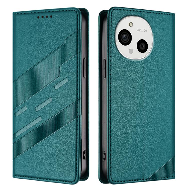 For Sharp Aquos R11 Embossed Multi-functional Wallet Retro Leather Phone Case