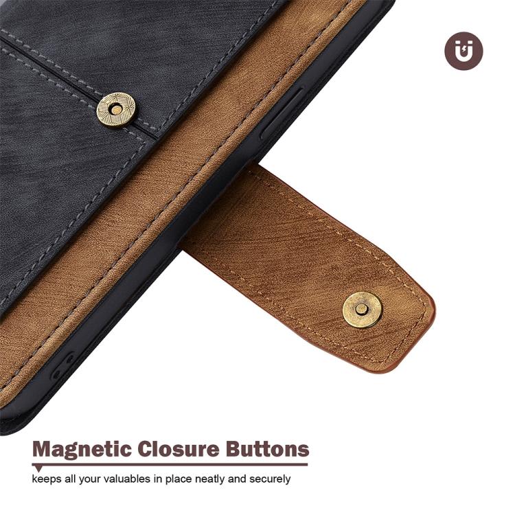 For ZTE Blade A36 4G Color Stitching Skin Feel Leather RFID Blocking Phone Case
