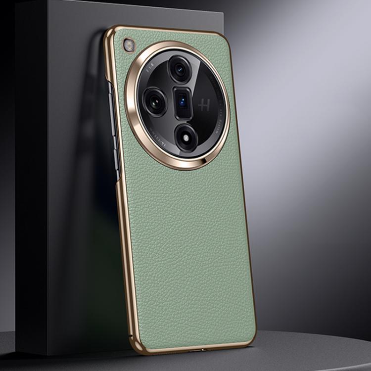 For OPPO Find X7 Genuine Leather PC Phone Case
