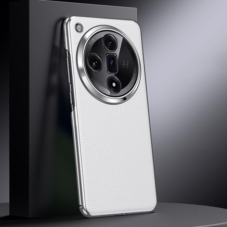 For OPPO Find X7 Ultra Genuine Leather PC Phone Case