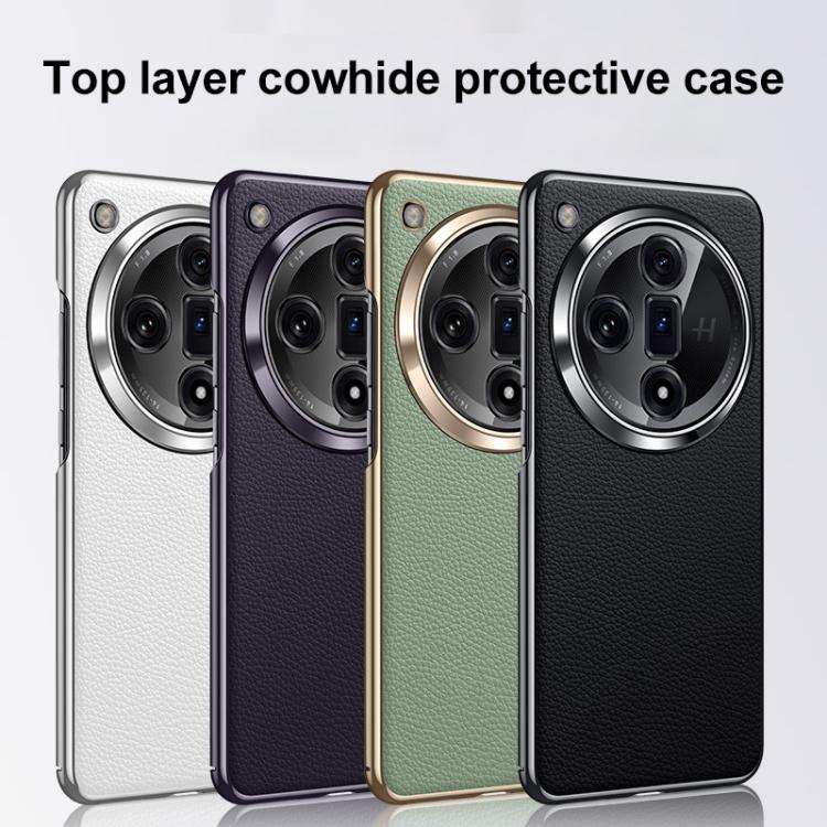 For OPPO Find X7 Genuine Leather PC Phone Case