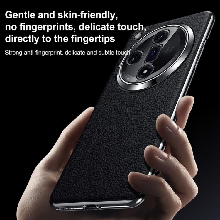For OPPO Find X7 Genuine Leather PC Phone Case
