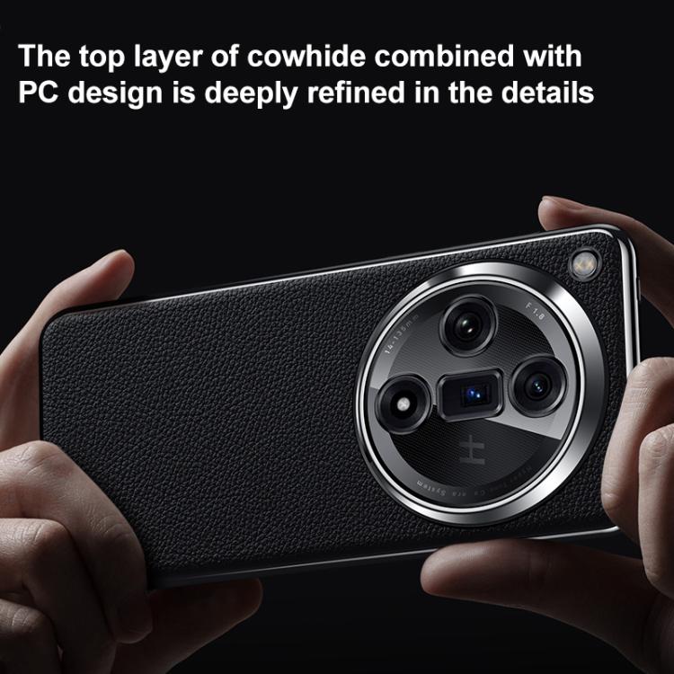For OPPO Find X7 Genuine Leather PC Phone Case