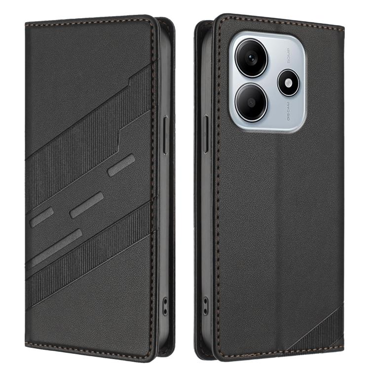 For Redmi Note 14 4G 163.25mm Embossed Multi-functional Wallet Retro Leather Phone Case