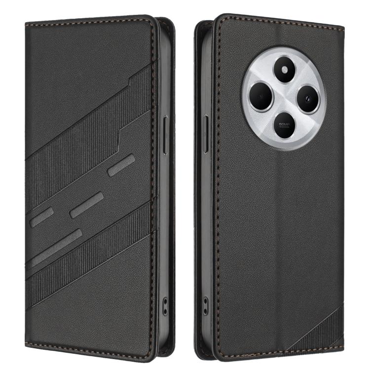 For Redmi 14C Embossed Multi-functional Wallet Retro Leather Phone Case