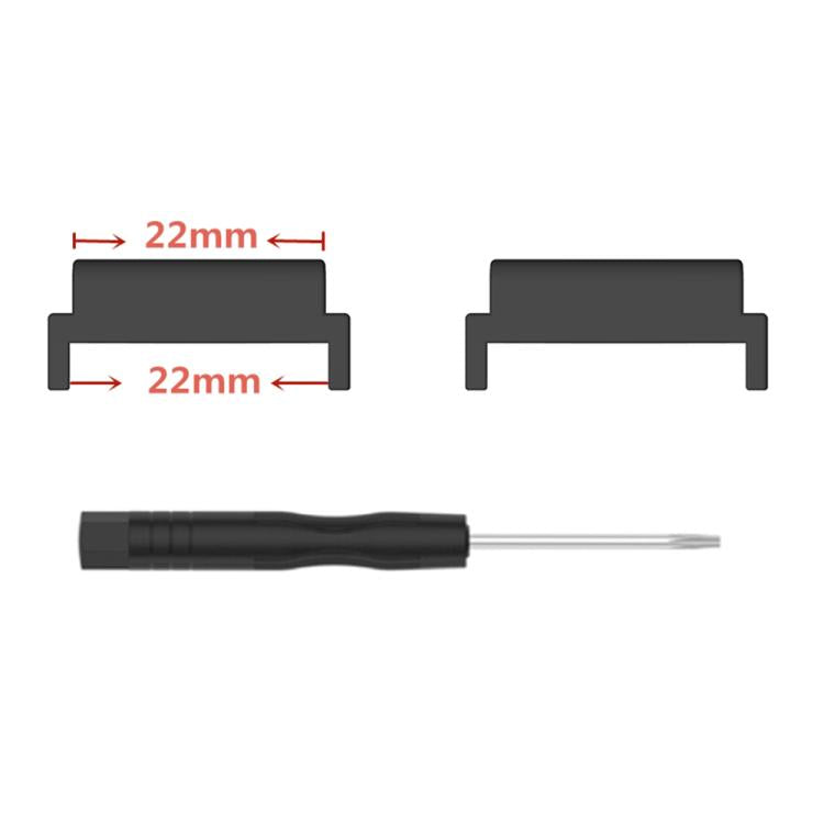 For Amazfit T-Rex Ultra 1 Pair 22mm Metal Watch Band Connector - Black
