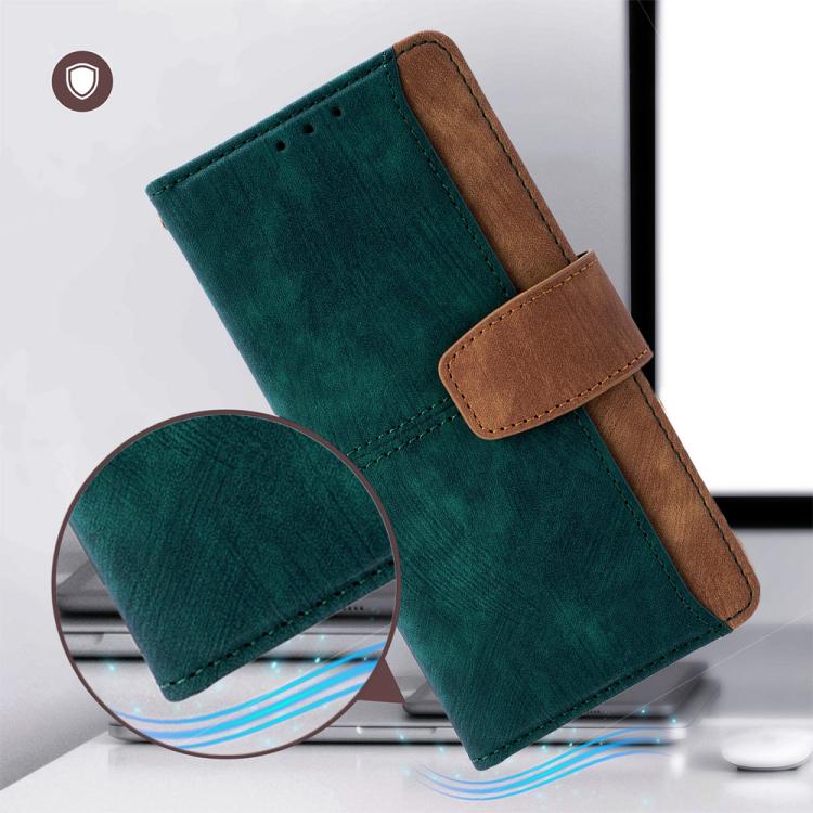 For Samsung Galaxy A24 4G Color Stitching Skin Feel Leather RFID Blocking Phone Case