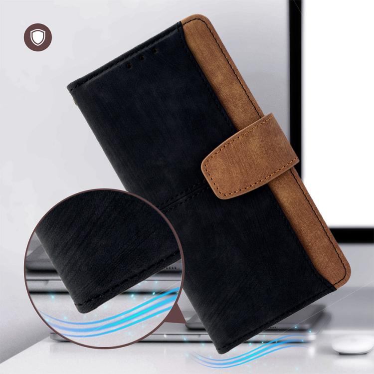 For OnePlus 13 Color Stitching Skin Feel Leather RFID Blocking Phone Case