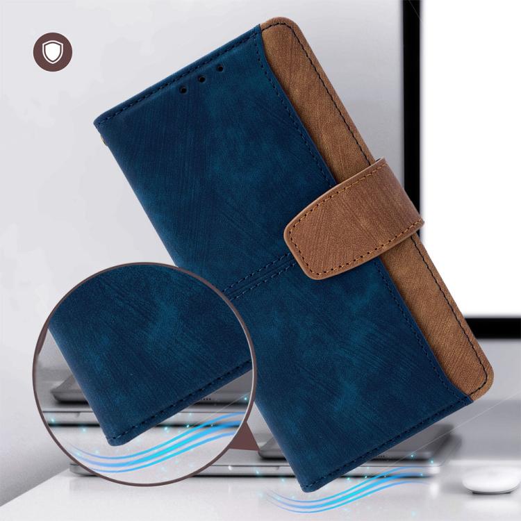 For OnePlus Ace 6 Color Stitching Skin Feel Leather RFID Blocking Phone Case