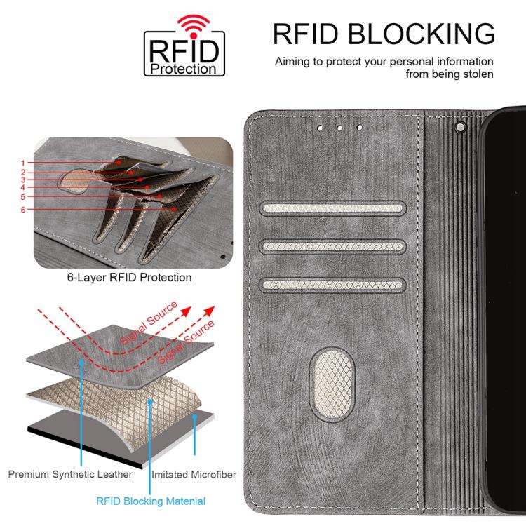 For OnePlus Ace 6 Color Stitching Skin Feel Leather RFID Blocking Phone Case