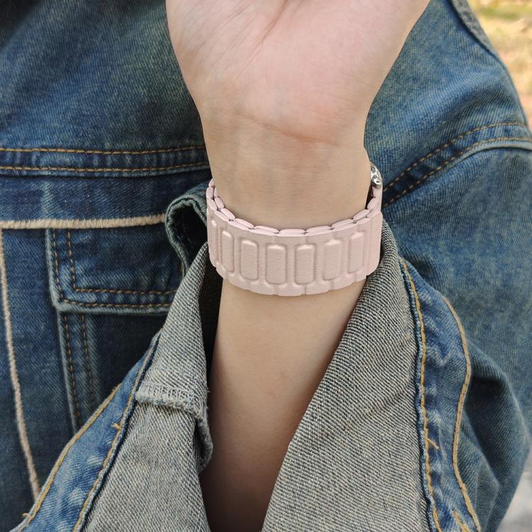 For Apple Watch 46mm / 49mm / 45mm / 44mm I-shaped Three-piece Leather Magnetic Watch Band