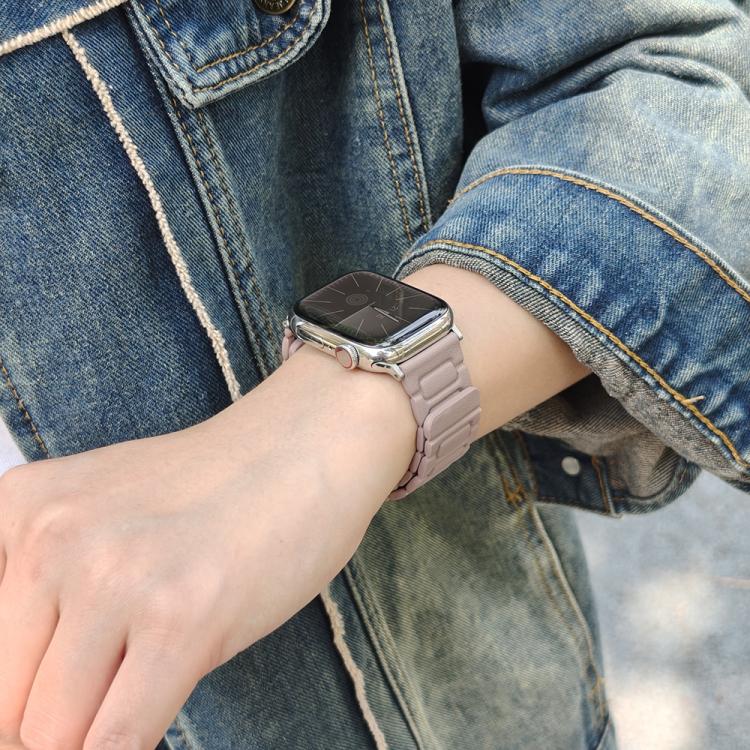 For Apple Watch 42mm / 41mm / 40mm / 38mm I-shaped Three-piece Leather Magnetic Watch Band