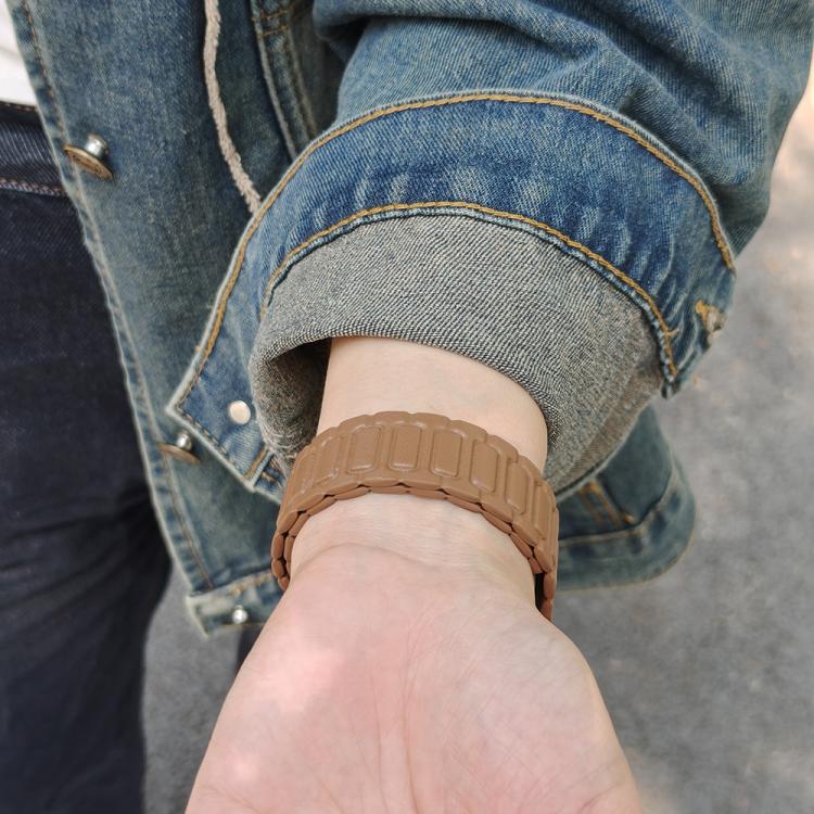For Apple Watch 42mm / 41mm / 40mm / 38mm I-shaped Three-piece Leather Magnetic Watch Band