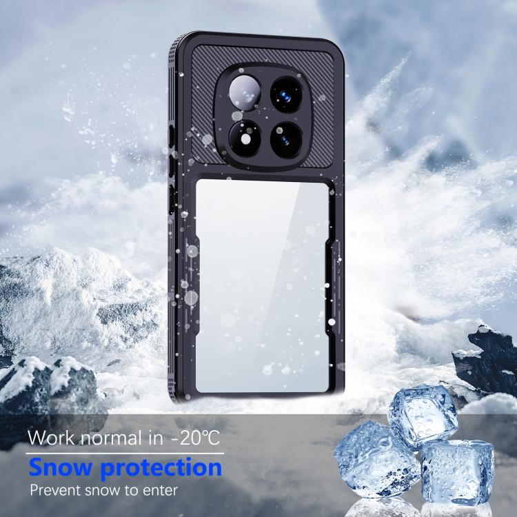 For Redmi Note 14 Pro 5G RedPepper Mars Series IP68 Waterproof Phone Case - Black