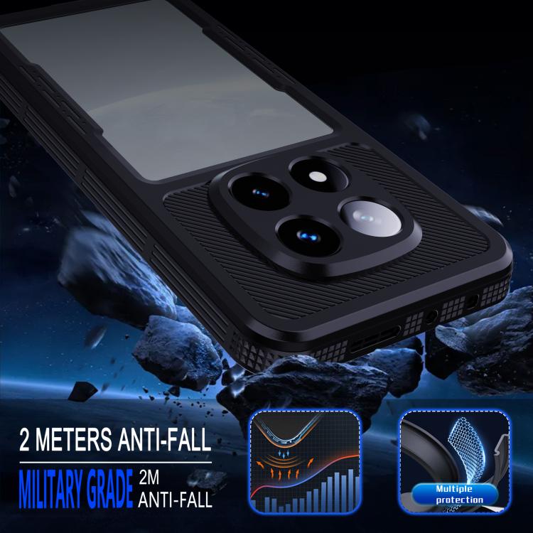 For Redmi Note 14 Pro 5G RedPepper Mars Series IP68 Waterproof Phone Case - Black