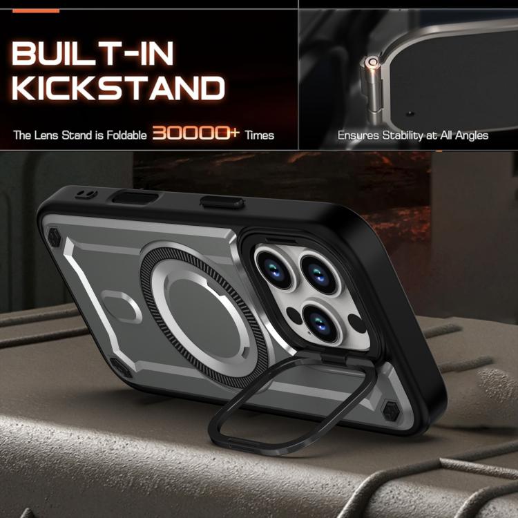 For iPhone 16 Pro MagSafe PC Phone Case with Lens Holder
