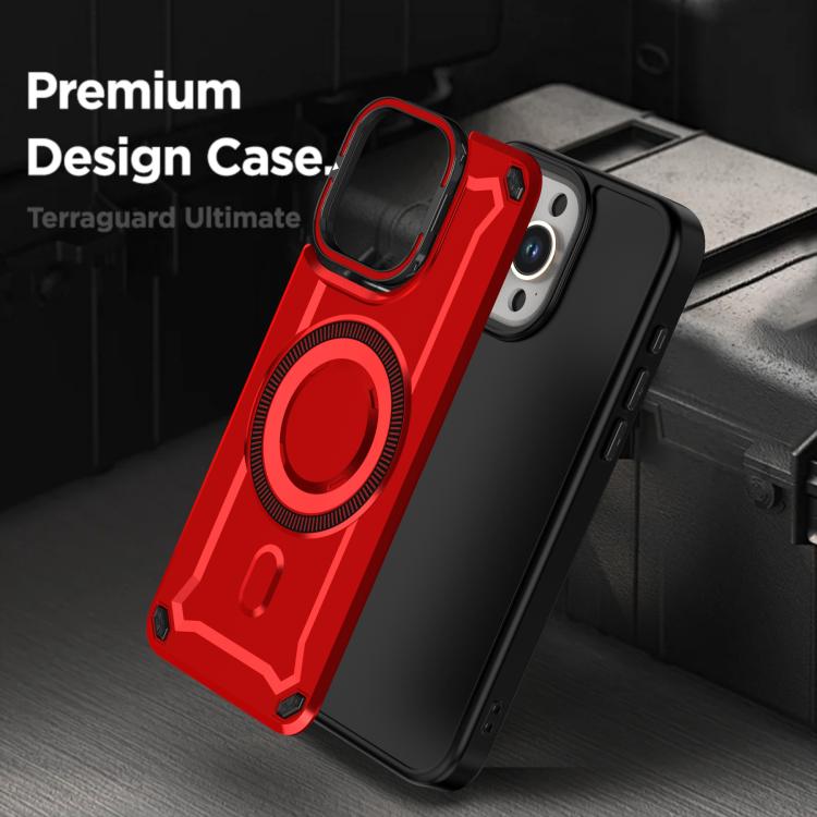 For iPhone 15 Pro Max MagSafe PC Phone Case with Lens Holder