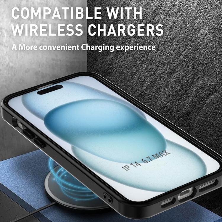 For iPhone 15 Plus / 14 Plus MagSafe PC Phone Case with Lens Holder