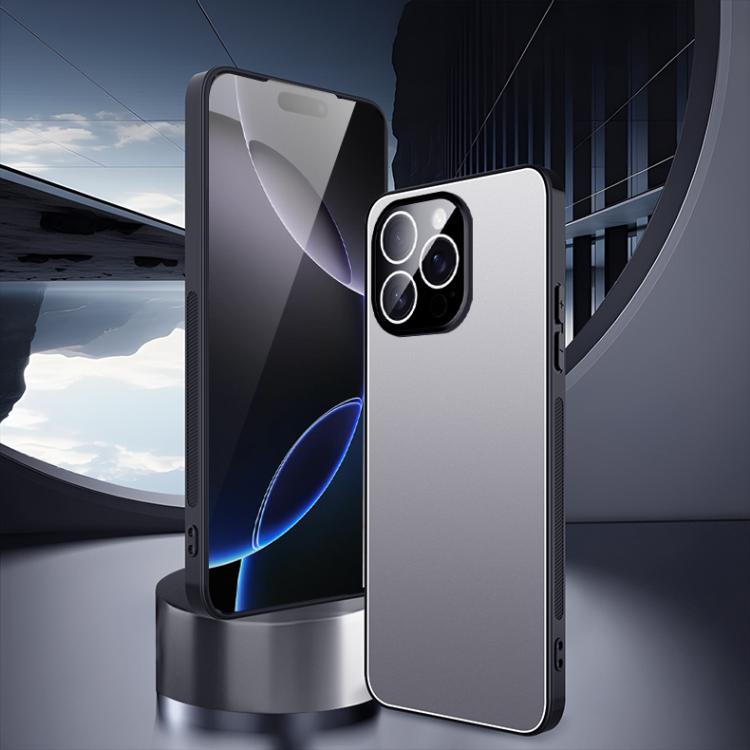 For iPhone 16 Pro Ice Aluminum Metal Explosion-proof Frosted Phone Case