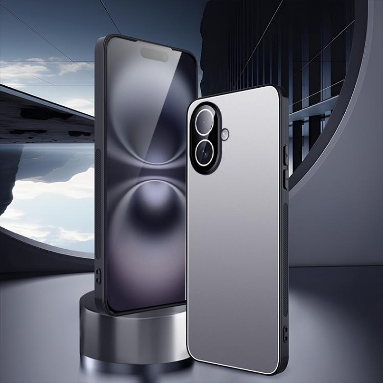 For iPhone 16 Ice Aluminum Metal Explosion-proof Frosted Phone Case