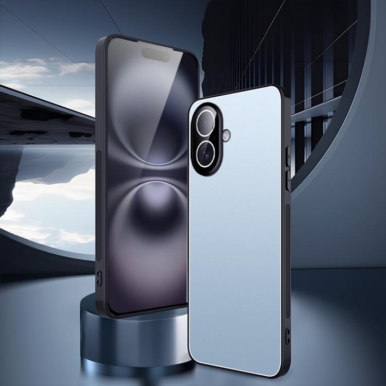For iPhone 16 Ice Aluminum Metal Explosion-proof Frosted Phone Case