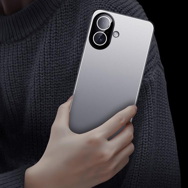 For iPhone 16 Ice Aluminum Metal Explosion-proof Frosted Phone Case