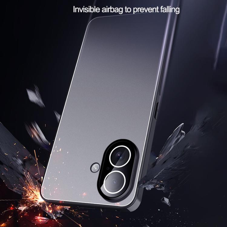 For iPhone 16 Ice Aluminum Metal Explosion-proof Frosted Phone Case
