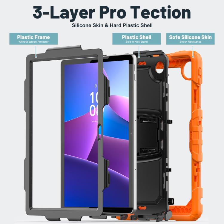For Lenovo Tab 10.1 TB-311XU/FU Silicone Hydric PC Tablet Case with Shoulder Strap & Holder