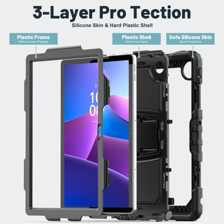 For Lenovo Tab 10.1 TB-311XU/FU Silicone Hydric PC Tablet Case with Shoulder Strap & Holder