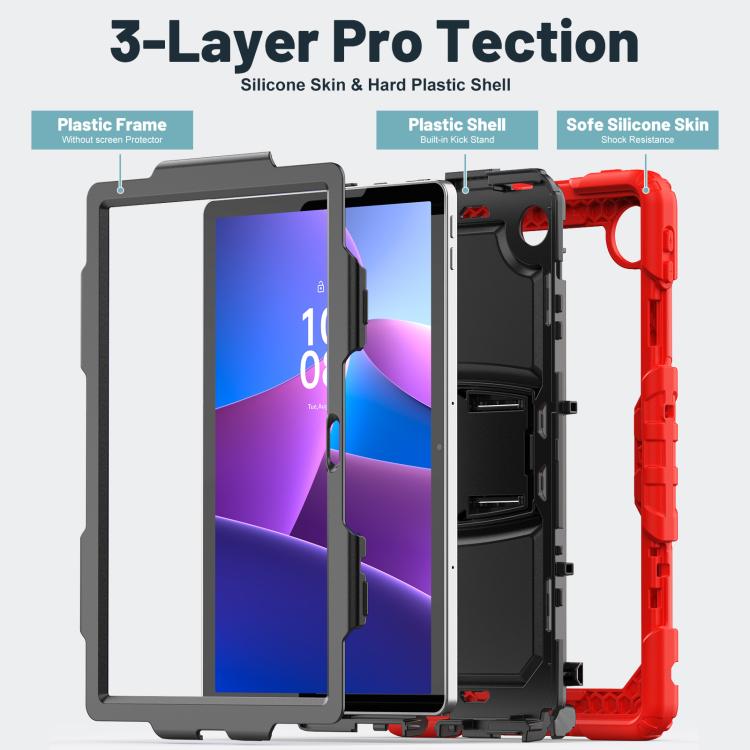 For Lenovo Tab 10.1 TB-311XU/FU Silicone Hydric PC Tablet Case with Shoulder Strap & Holder