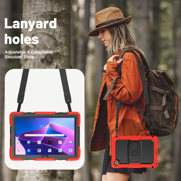 For Lenovo Tab 10.1 TB-311XU/FU Silicone Hydric PC Tablet Case with Shoulder Strap & Holder
