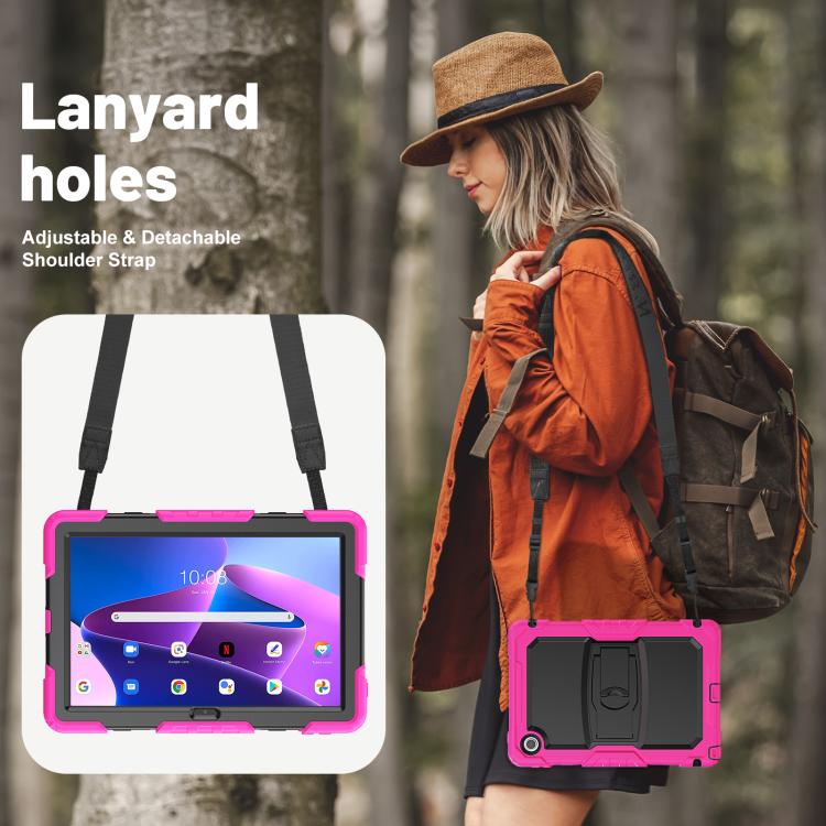 For Lenovo Tab 10.1 TB-311XU/FU Silicone Hydric PC Tablet Case with Shoulder Strap & Holder