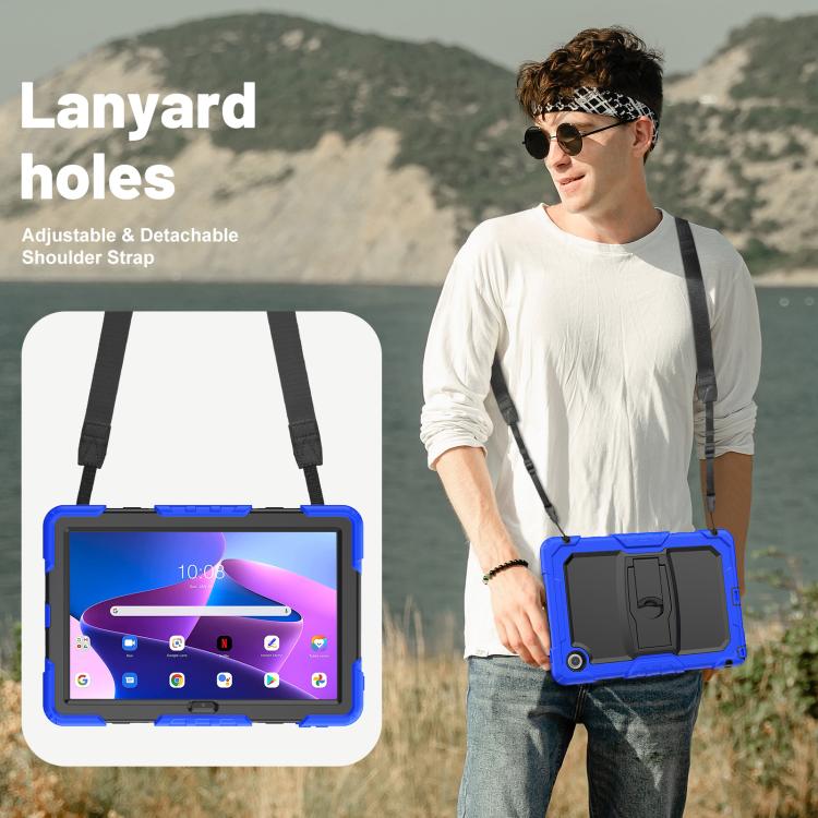 For Lenovo Tab 10.1 TB-311XU/FU Silicone Hydric PC Tablet Case with Shoulder Strap & Holder