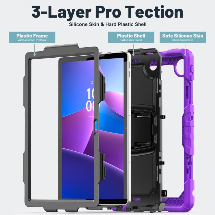 For Lenovo Tab 10.1 TB-311XU/FU Silicone Hydric PC Tablet Case with Shoulder Strap & Holder