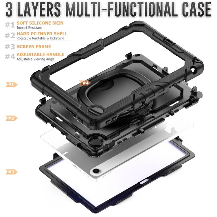 For Lenovo Tab 10.1 TB-311XU/FU D Type Silicone Hybrid PC Tablet Case with Handle Holder