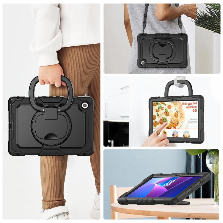 For Lenovo Tab 10.1 TB-311XU/FU D Type Silicone Hybrid PC Tablet Case with Handle Holder