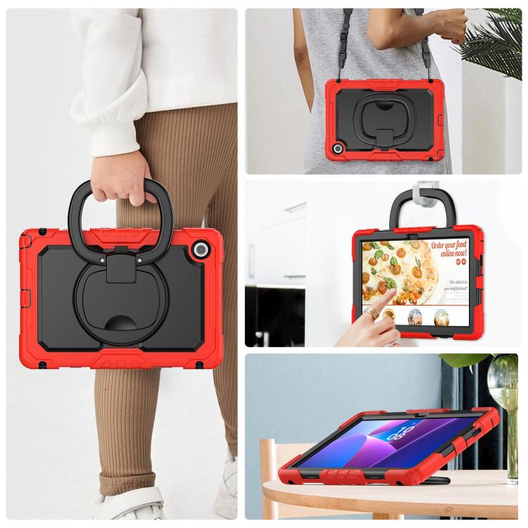 For Lenovo Tab 10.1 TB-311XU/FU D Type Silicone Hybrid PC Tablet Case with Handle Holder