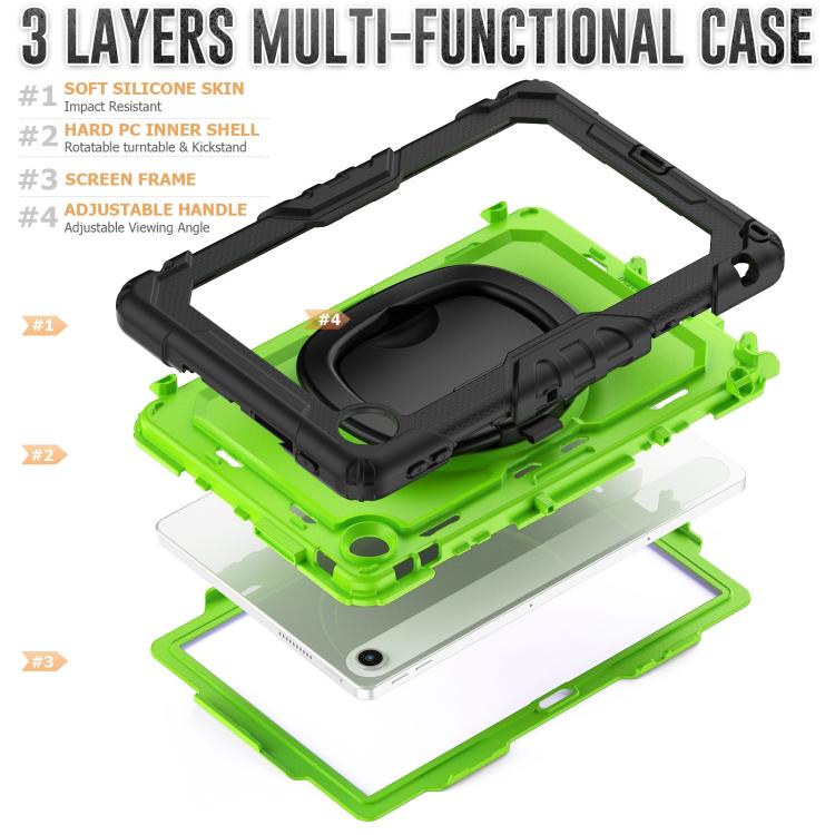 For Lenovo Tab 10.1 TB-311XU/FU D Type Silicone Hybrid PC Tablet Case with Handle Holder