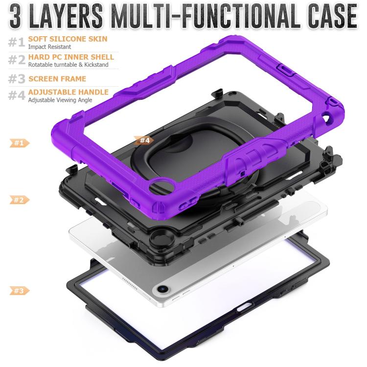 For Lenovo Tab 10.1 TB-311XU/FU D Type Silicone Hybrid PC Tablet Case with Handle Holder