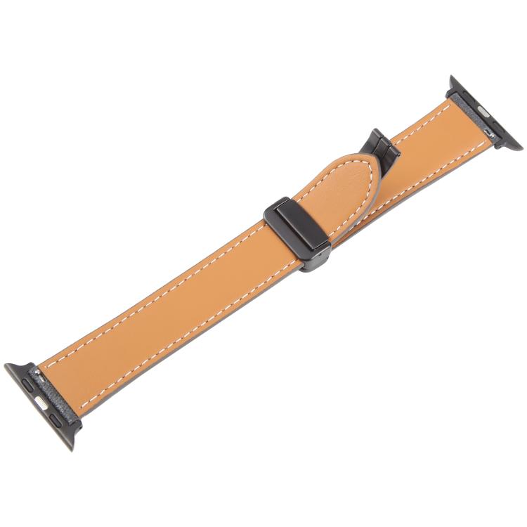 For Apple Watch 42mm / 41mm / 40mm / 38mm Folding Magnetic Buckle Denim Leather Watch Band