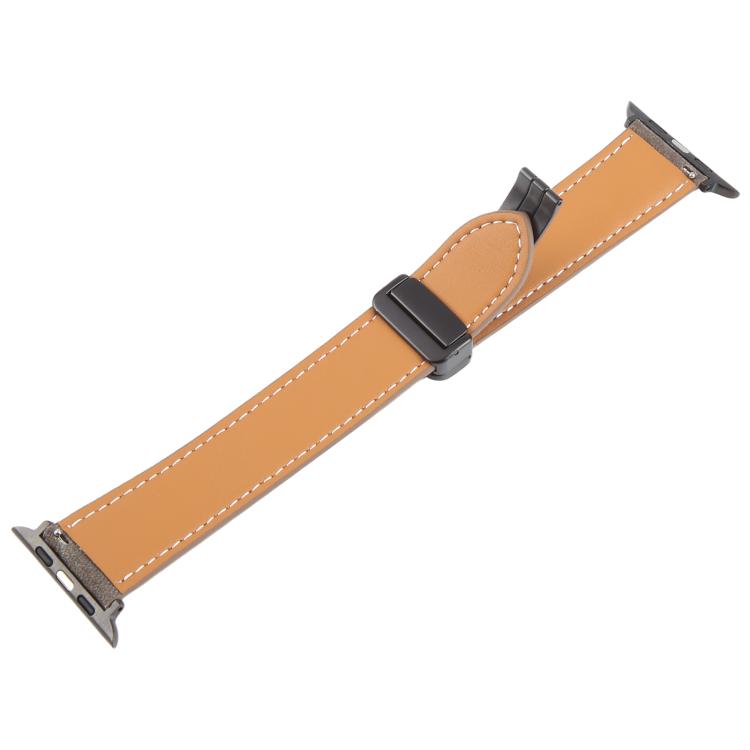 For Apple Watch 42mm / 41mm / 40mm / 38mm Folding Magnetic Buckle Denim Leather Watch Band