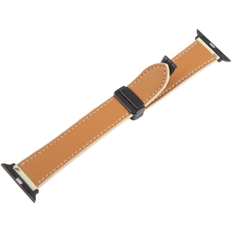 For Apple Watch 42mm / 41mm / 40mm / 38mm Folding Magnetic Buckle Denim Leather Watch Band
